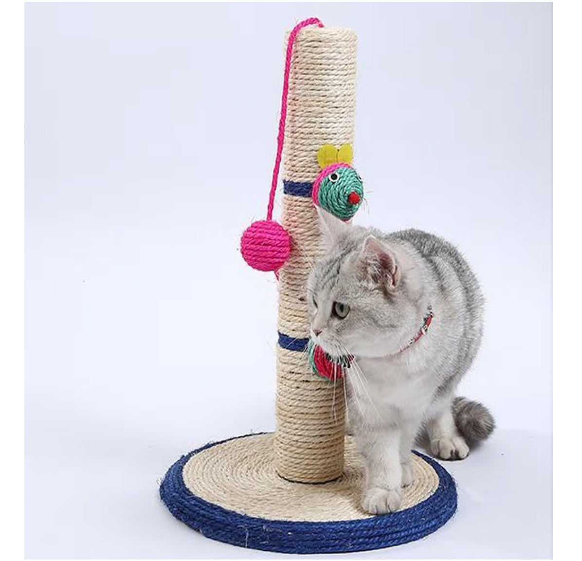 Griffoir pour chat en sisal – 45 cm | Base stable & jouet intégré