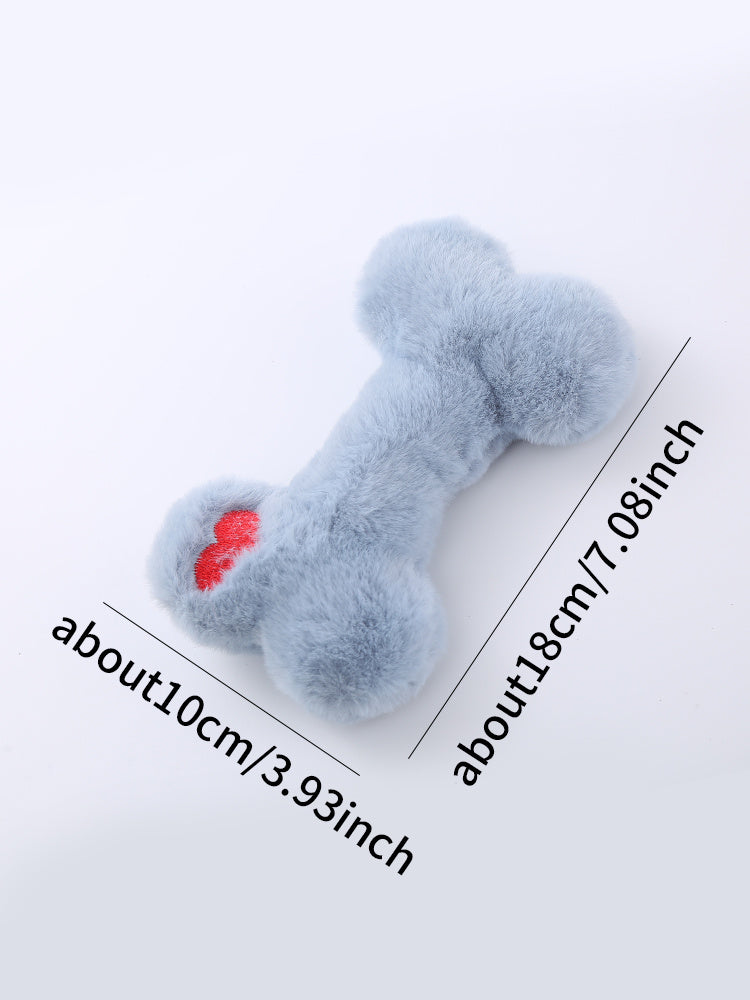 Jouet os en peluche sonore - motif coeur