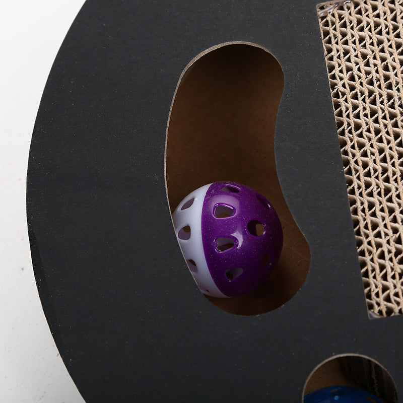 Griffoir Rond en Carton Ondulé avec Balle – 33 cm