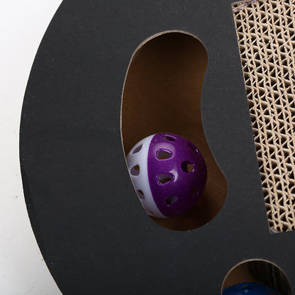 Griffoir Rond en Carton Ondulé avec Balle – 33 cm