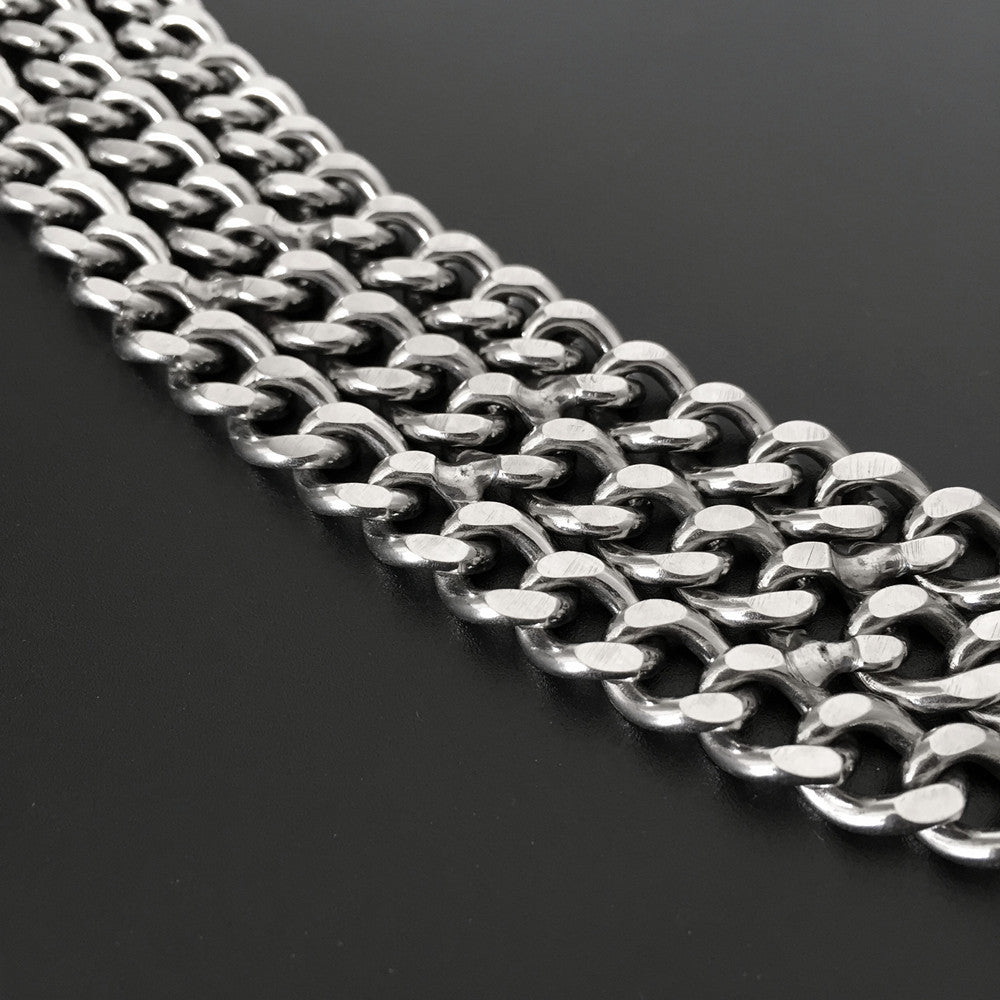 Collier d’entraînement chaîne triple rang – Acier inoxydable