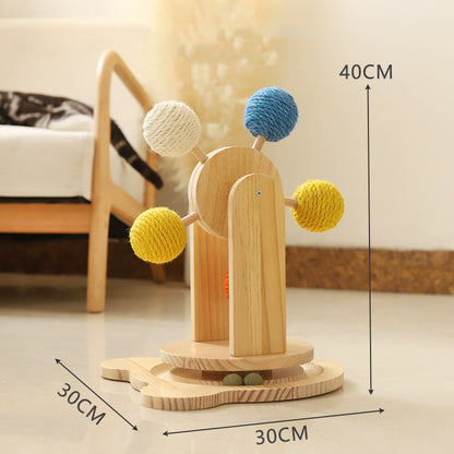 Tour Rotative en Bois Naturel – Jeu d’Éveil