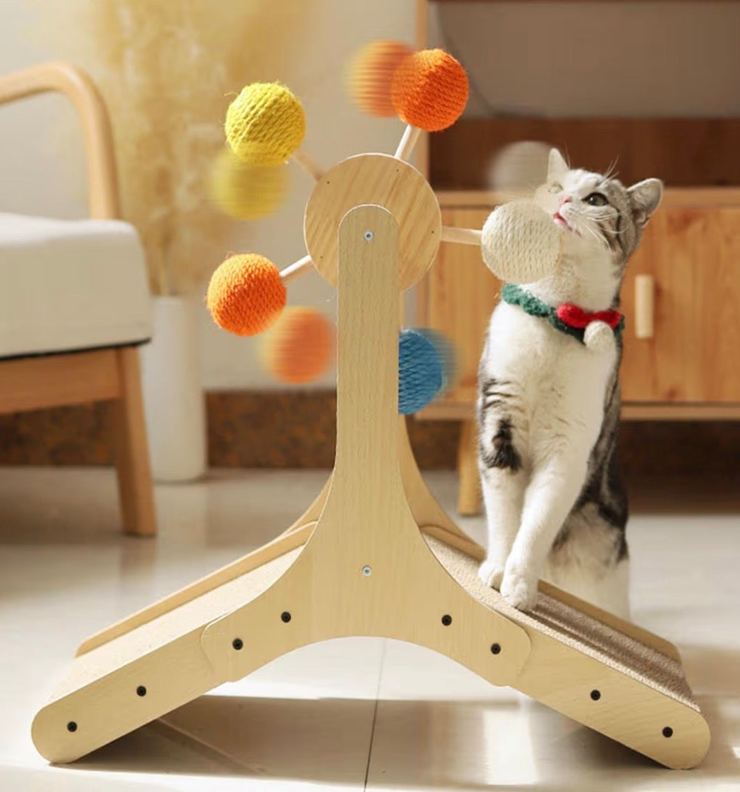 Tour Géante Rotative en Bois – Griffoir & Centre d’Activité Premium pour Chat