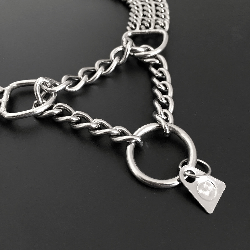 Collier d’entraînement chaîne triple rang – Acier inoxydable