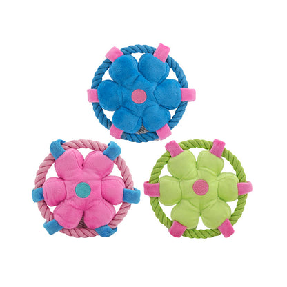 Frisbee Souple en Tissu & Corde pour Chien