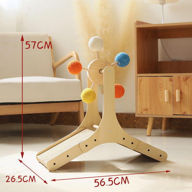 Tour Géante Rotative en Bois – Griffoir & Centre d’Activité Premium pour Chat