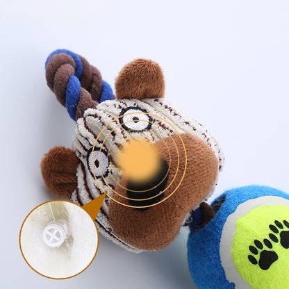 Jouet interactif balle & corde & peluche