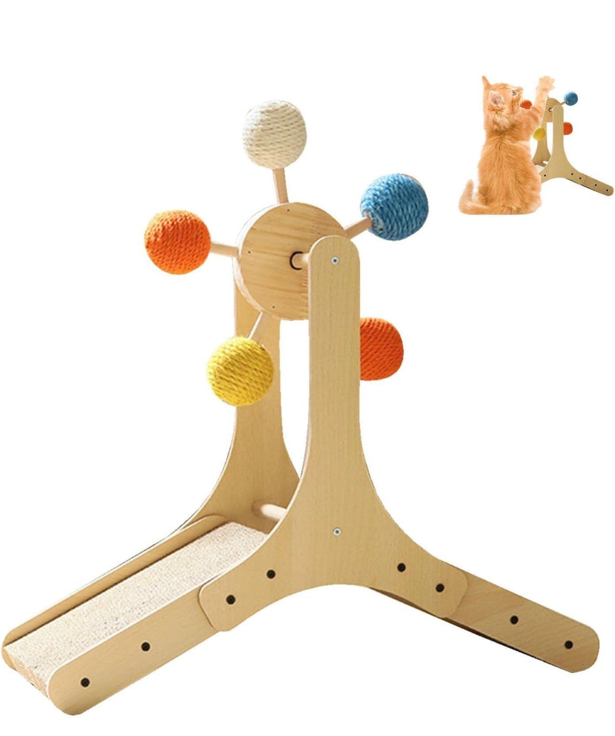 Tour Géante Rotative en Bois – Griffoir & Centre d’Activité Premium pour Chat
