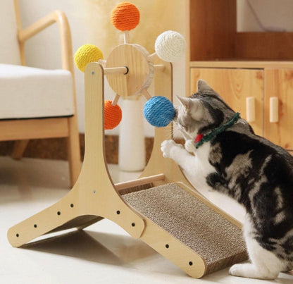 Tour Géante Rotative en Bois – Griffoir & Centre d’Activité Premium pour Chat