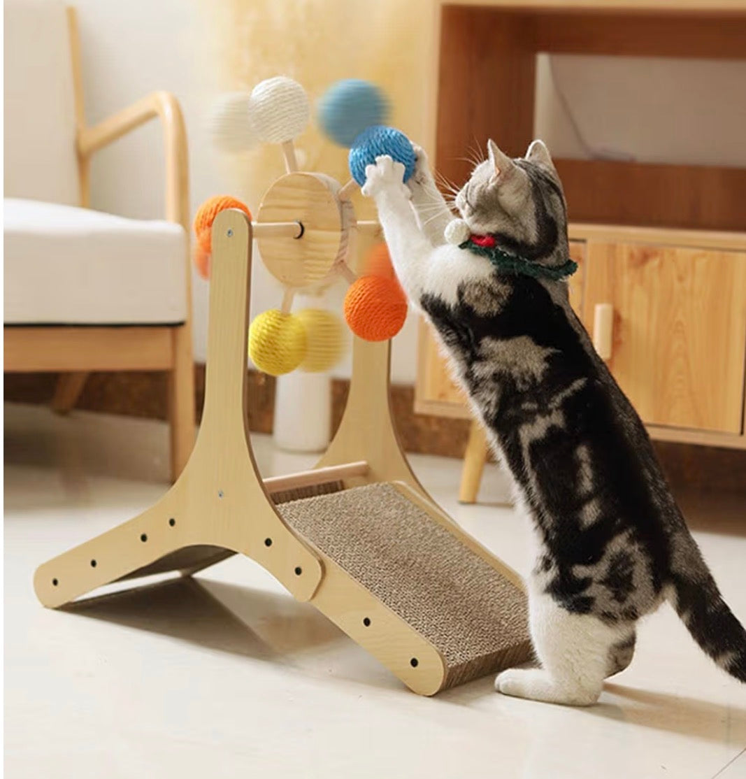 Tour Géante Rotative en Bois – Griffoir & Centre d’Activité Premium pour Chat