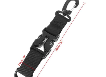 Attache tactique en nylon renforcé – Mousqueton & boucle rapide