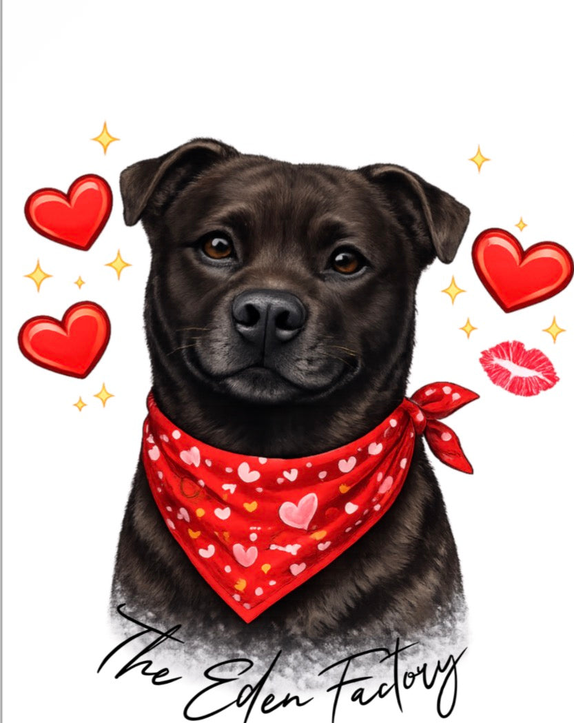 Staffie d’Amour - bandana édition saint Valentin