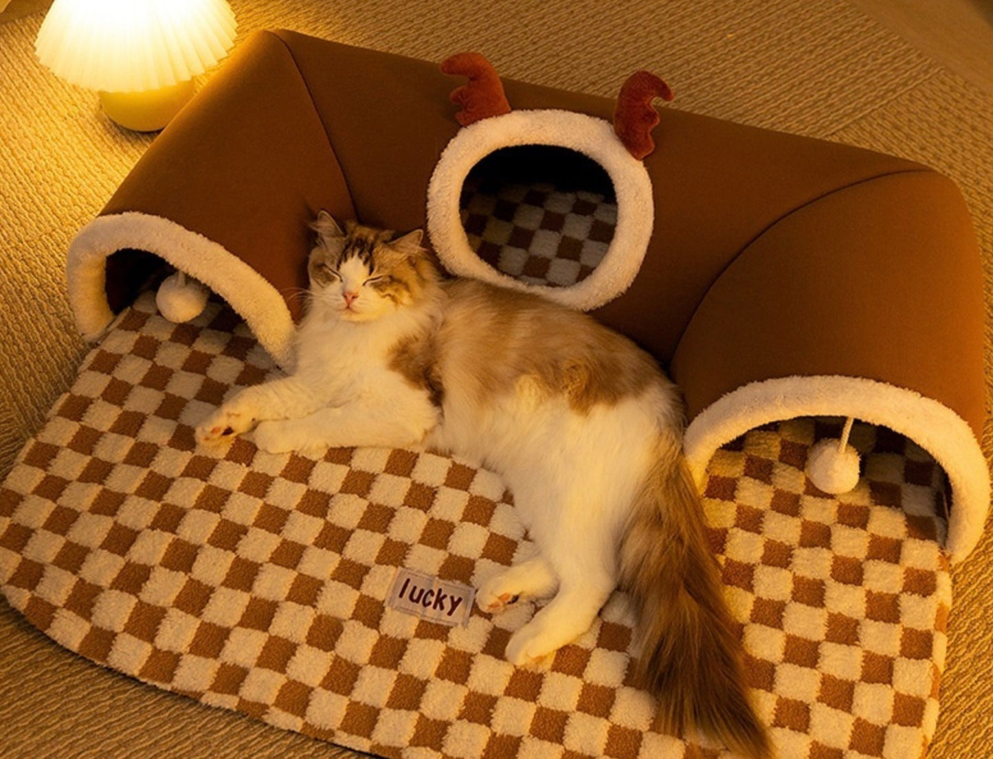 Tapis & Nid Tunnel Cache-Cache pour Chat – Aire de Jeu & de Repos