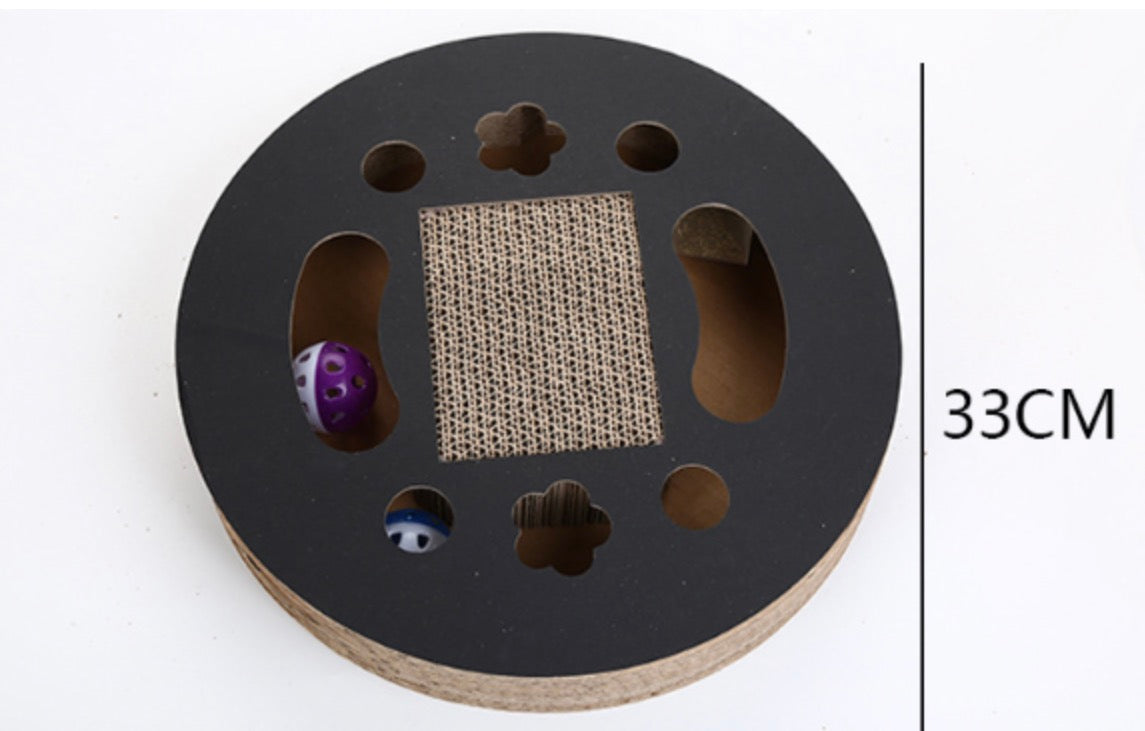 Griffoir Rond en Carton Ondulé avec Balle – 33 cm