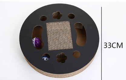 Griffoir Rond en Carton Ondulé avec Balle – 33 cm