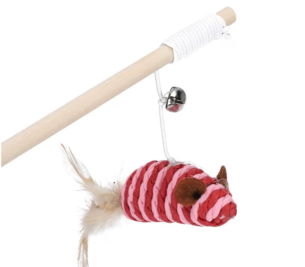 Canne à pêche pour chat