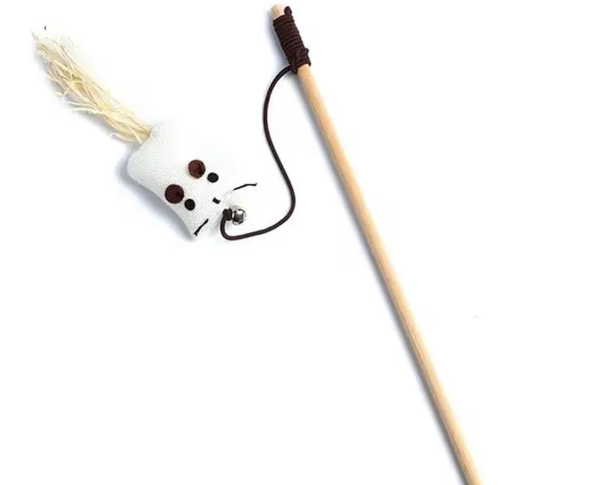 Canne à pêche pour chat – Jouet interactif naturel