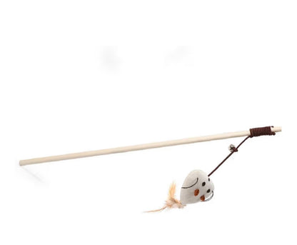 Canne à pêche pour chat – Jouet interactif naturel