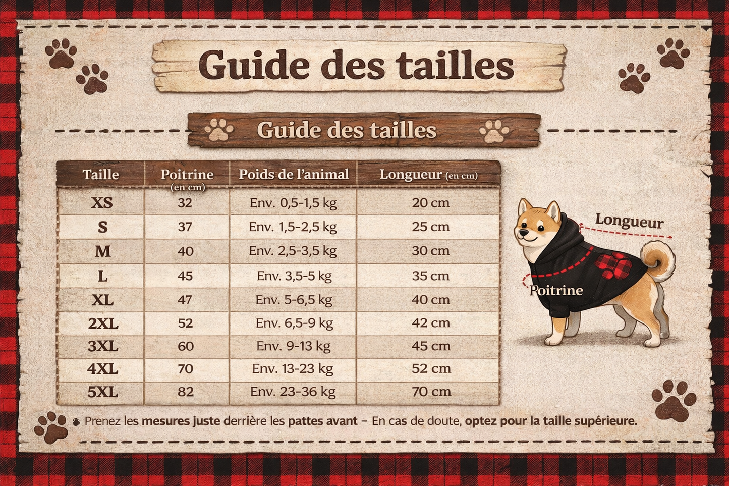 Pull Chien Hiver – Motif Cœur à Carreaux