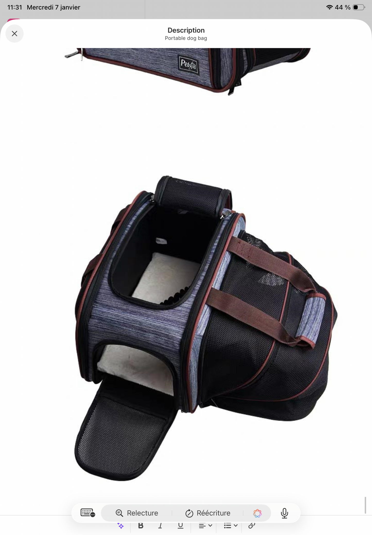 Sac de transport  chien et chat