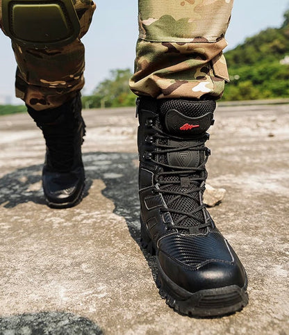 Rangers Tactique Cuir - Beige & Noir