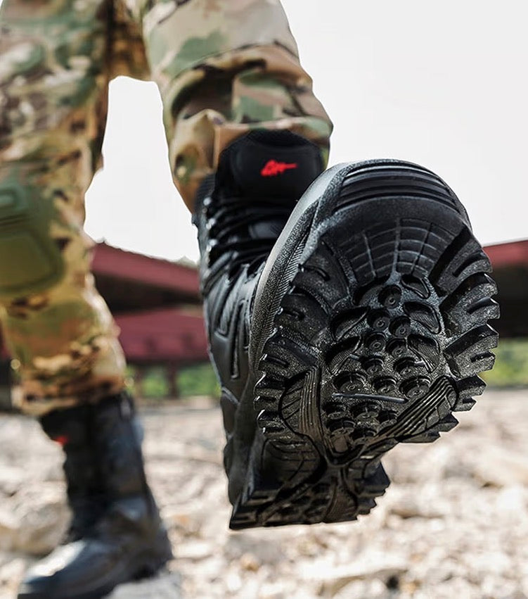 Rangers Tactique Cuir - Beige & Noir