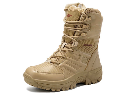 Rangers Tactique Cuir - Beige & Noir