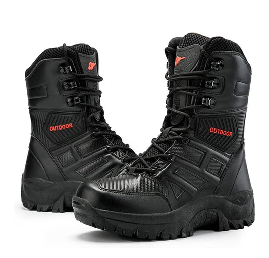 Rangers Tactique Cuir - Beige & Noir