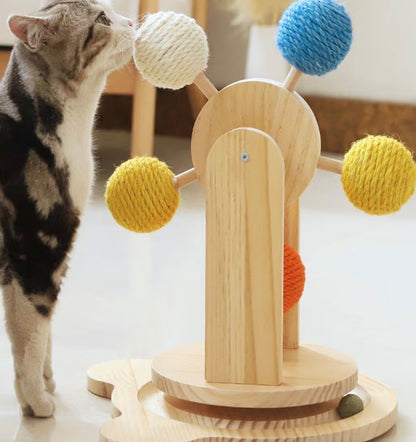 Tour Rotative en Bois Naturel – Jeu d’Éveil