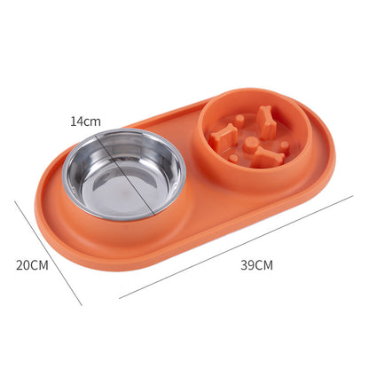 Gamelle Double Anti Glouton en Silicone